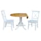 International Concepts 42 in. Dual Drop Leaf Table with 2 Cross Back Dining Chairs - 3 Piece Dining Set K02-42DP-C08-613P - alternate 5